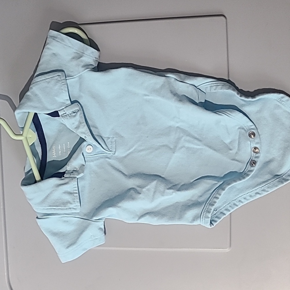 3-6m collared baby blue onsie